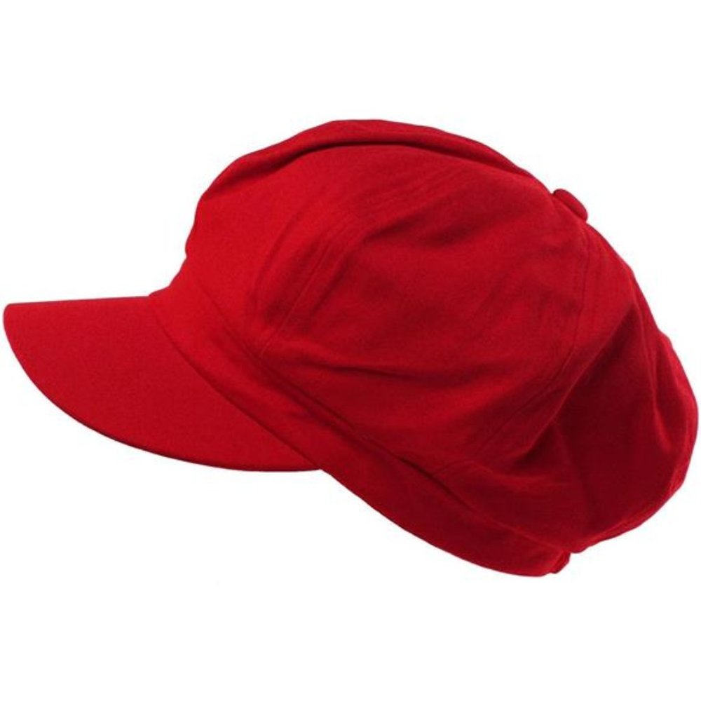 Summer 100% Cotton Plain Blank Hat Red